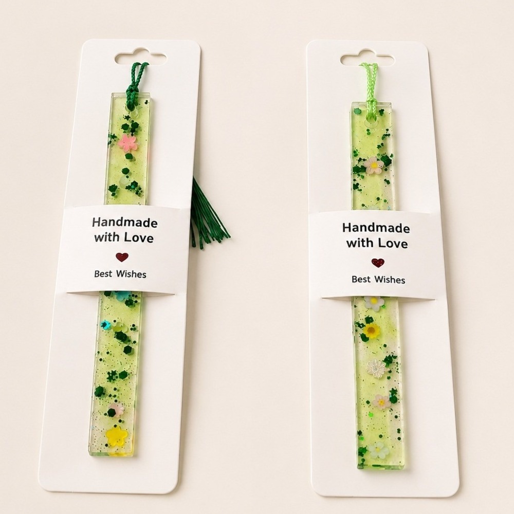 Set of 5 Handmade Resin Floral Bookmarks Cottagecore Fairycore Botanical Gift
